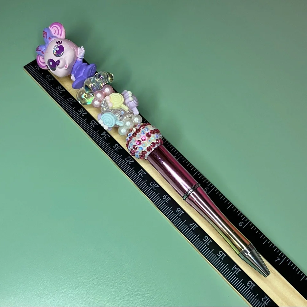 Handmade Beaded Pen Disney Doorables Mad Tea Party Minnie Mouse Kawaii Cutecore - Picture 4 of 4